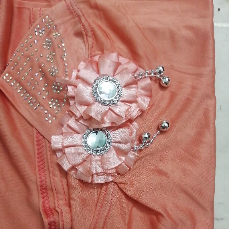 Double flower Maqna hijab with stone