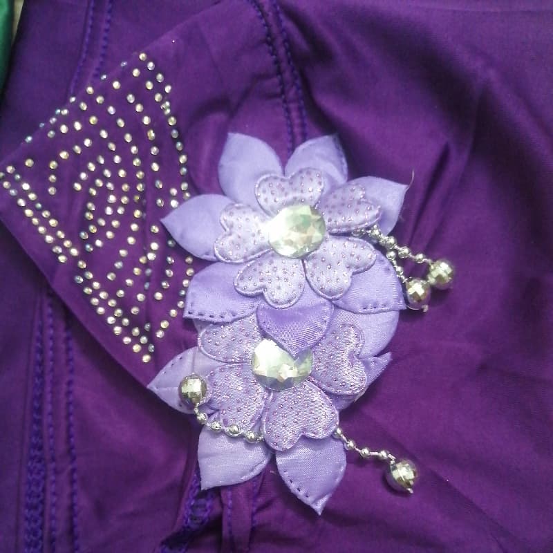 Double flower Maqna hijab with stone