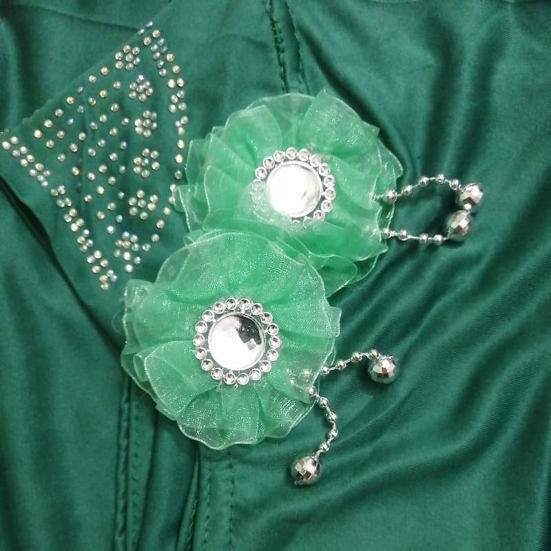 Double flower Maqna hijab with stone