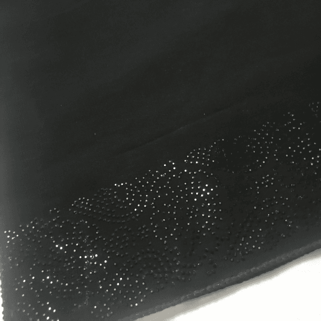 Plain Black Stone Round Chadder Full Lenght