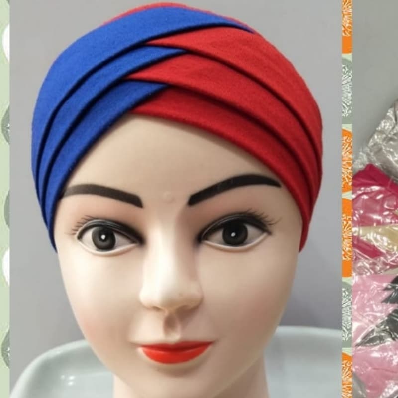 Double shade criss cross hijab caps