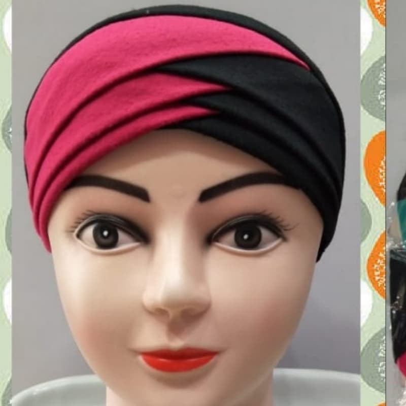 Double shade criss cross hijab caps