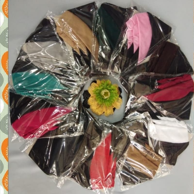 Double shade criss cross hijab caps