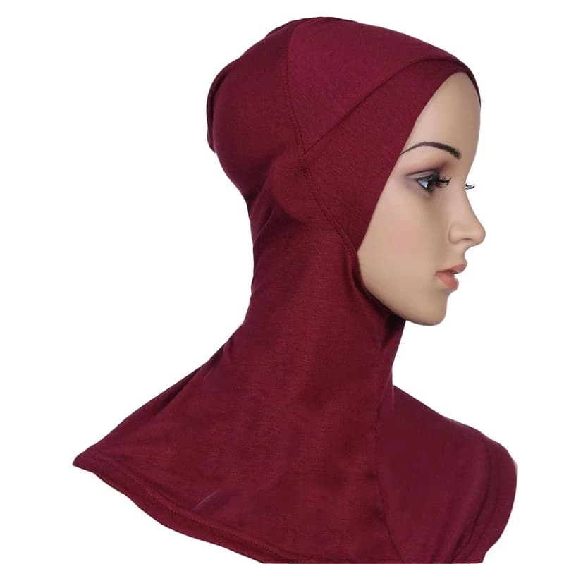 Criss cross long hijab cap