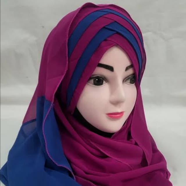Criss cross double shade plum and blue