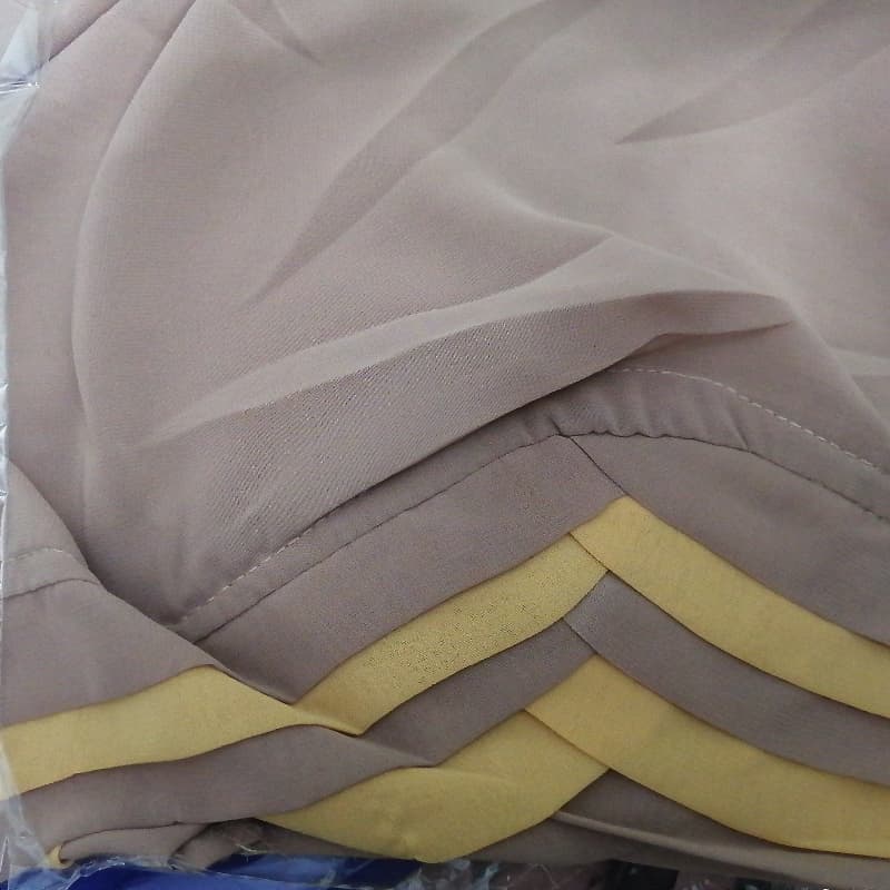Double shade criss cross hijab Camel and fawn