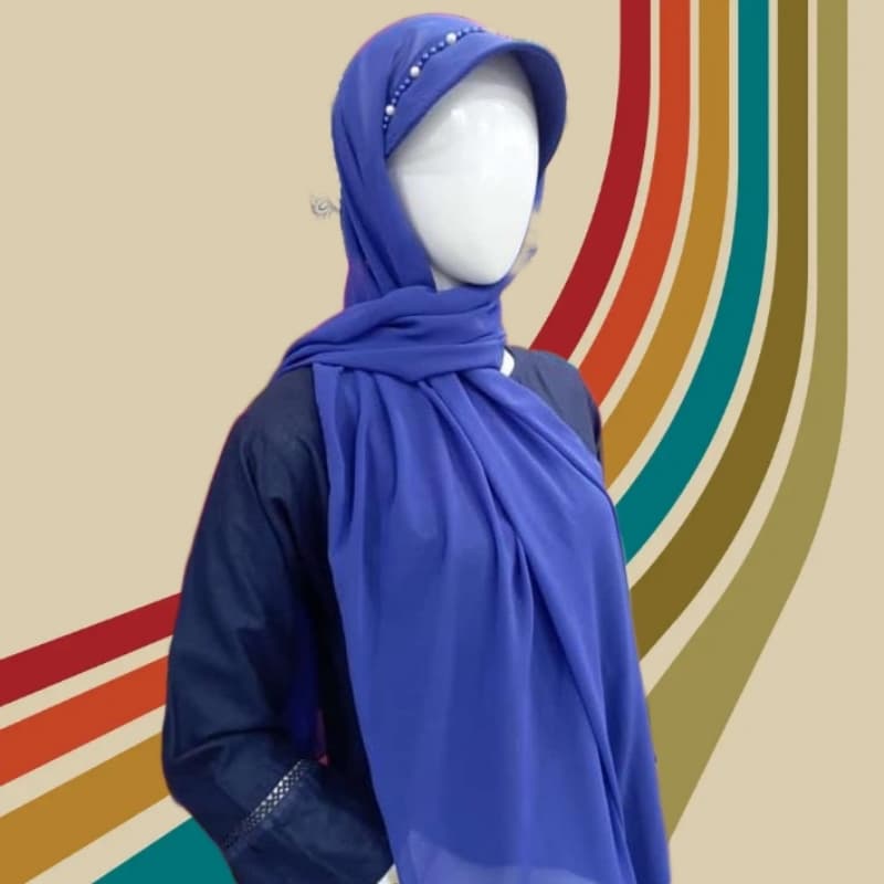 Stylish blue hijab stoler