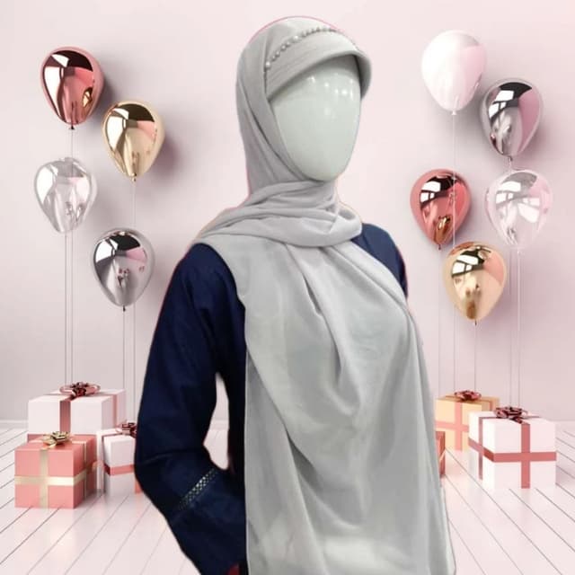 Stylish hijab stoler grey