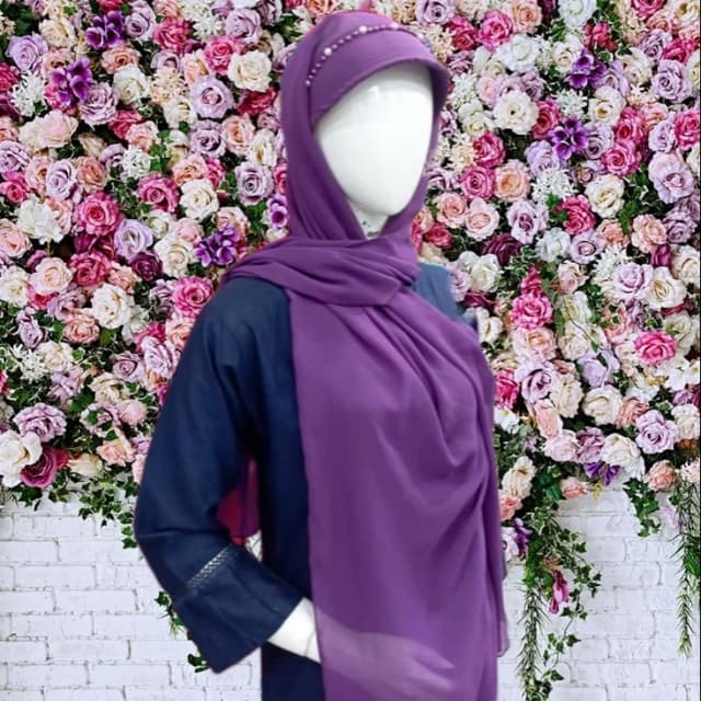 Stylish hijab stoler purple