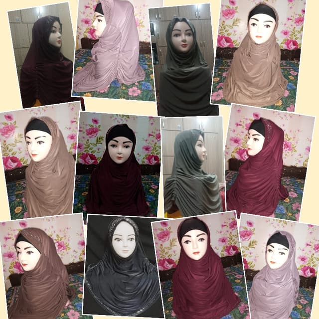 Zubairi maqna hijab with beautiful stones