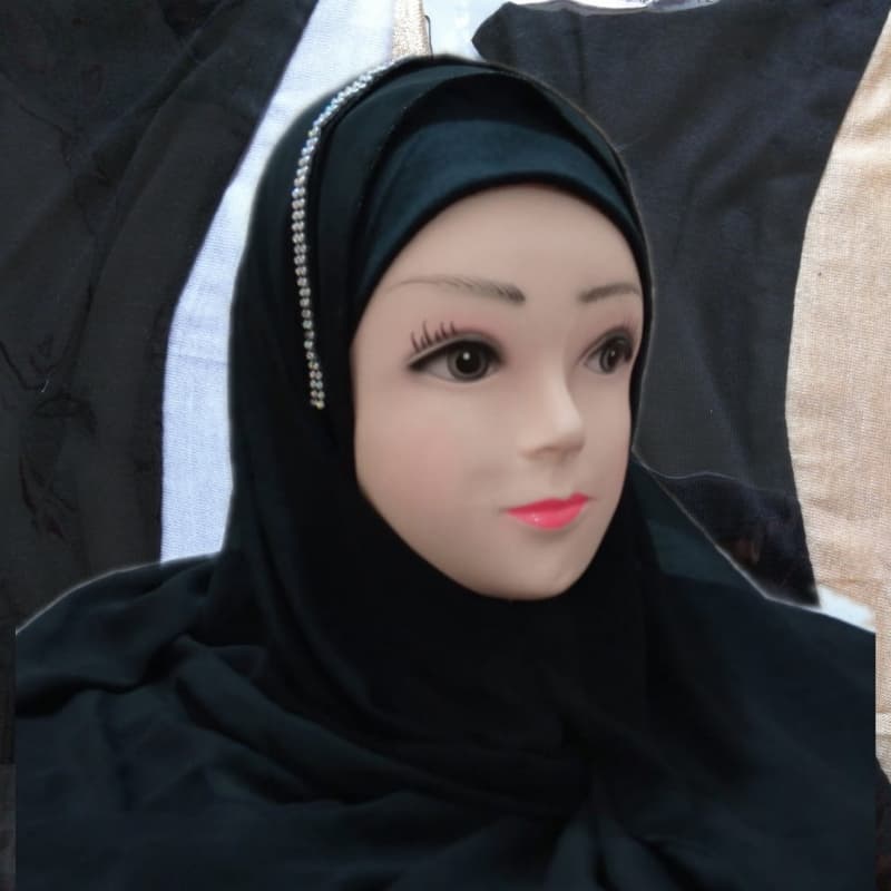 Double loop instant hijab stoler (black)