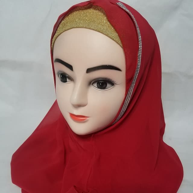 Double loop hijab stoler (red)