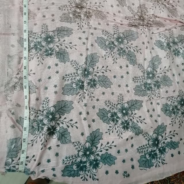 Lawn printed stoler peach
