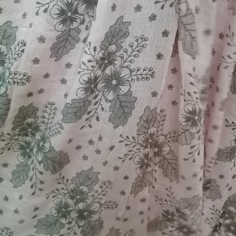 Lawn printed stoler peach