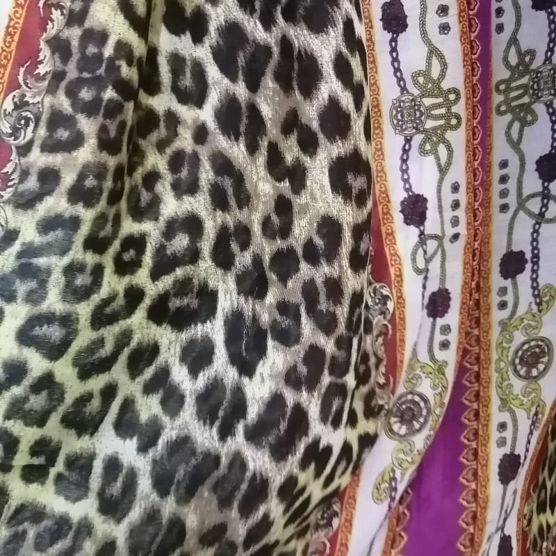 Lawn printed stoler cheeta print