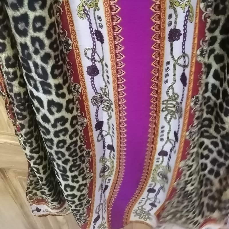 Lawn printed stoler cheeta print