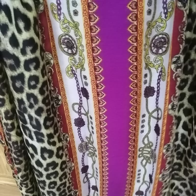 Lawn printed stoler cheeta print