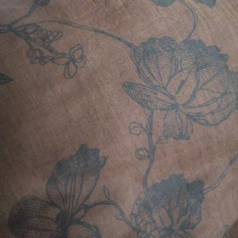 Lawn printed stoler chocolate brown