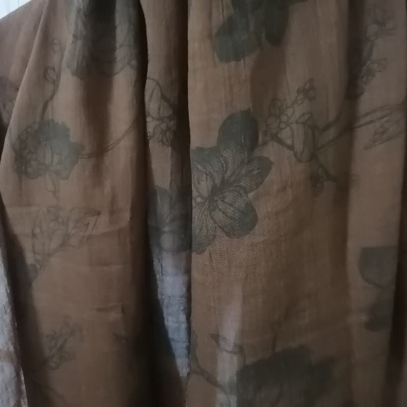 Lawn printed stoler chocolate brown