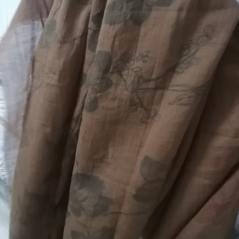 Lawn printed stoler chocolate brown