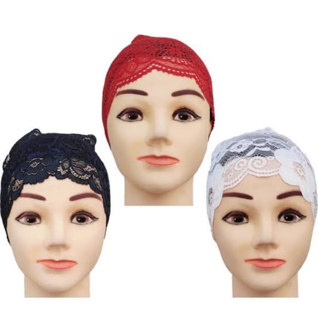 Net hijab caps pack of 3
