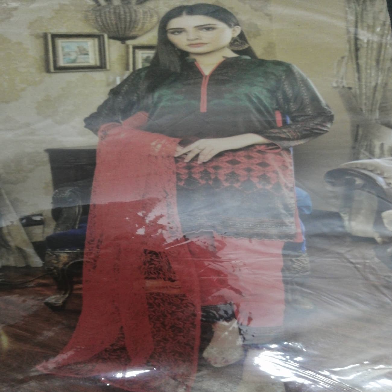 3 pcs suit net dupatta
