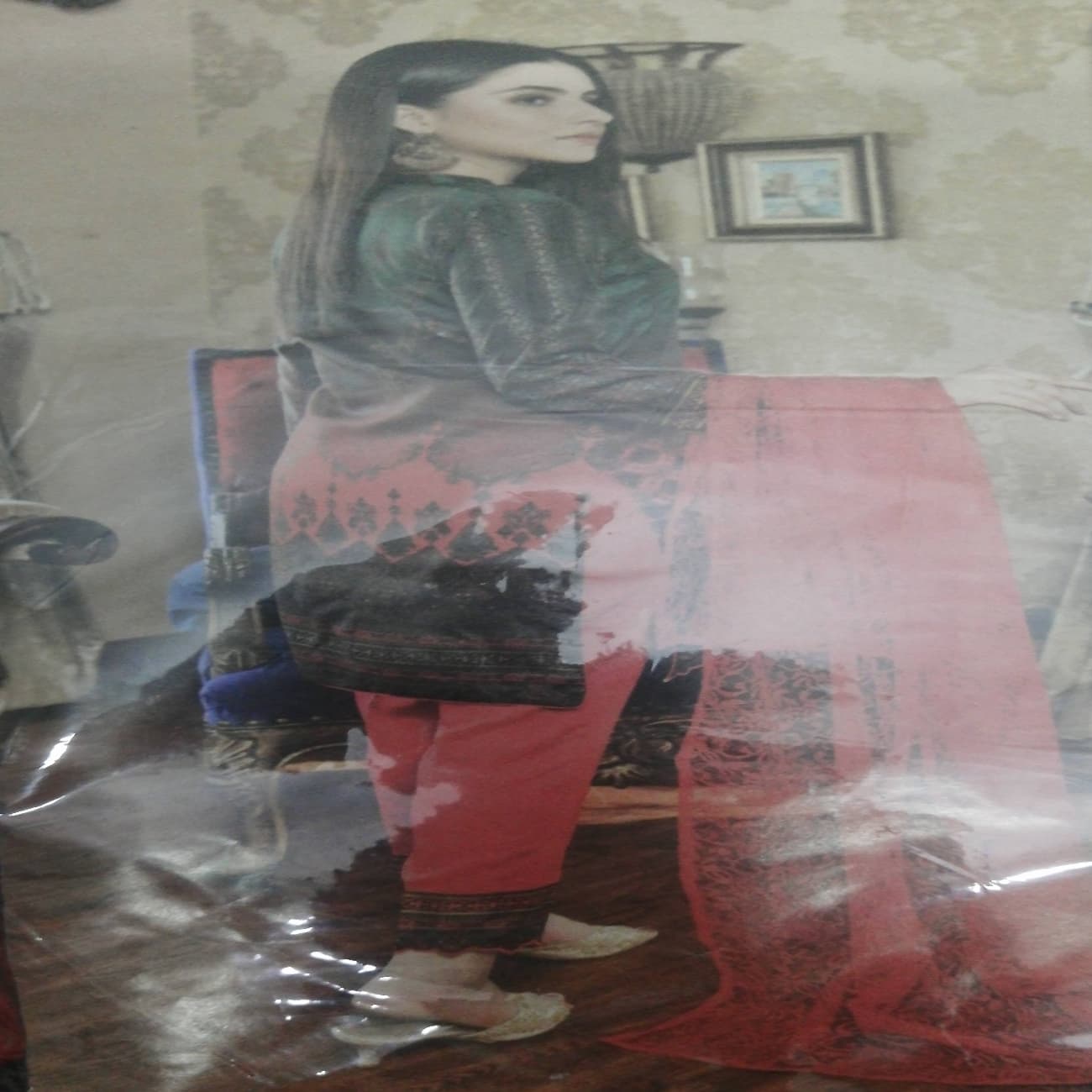 3 pcs suit net dupatta