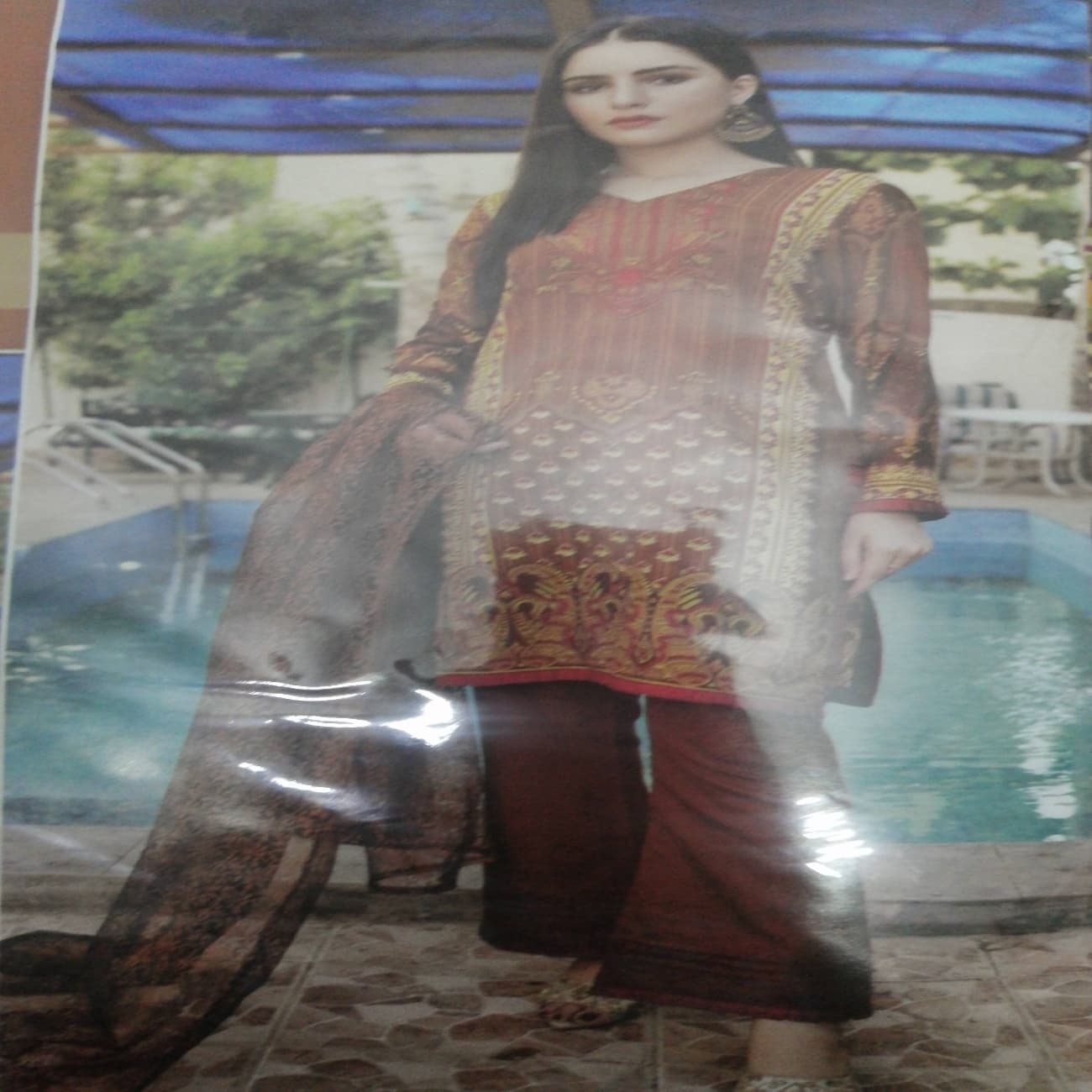 Three pcs suit net duppatta