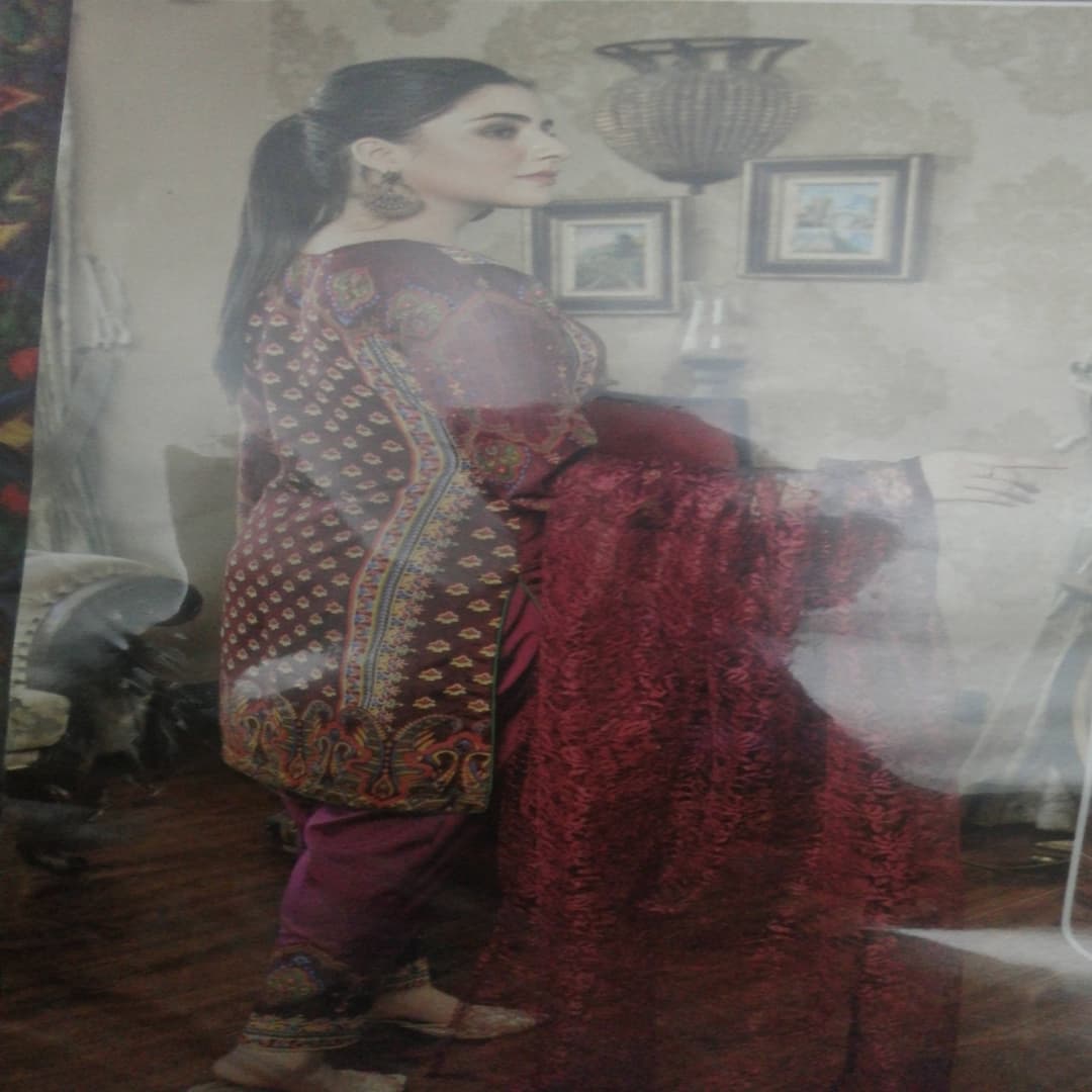 Three piece suit net duppatta