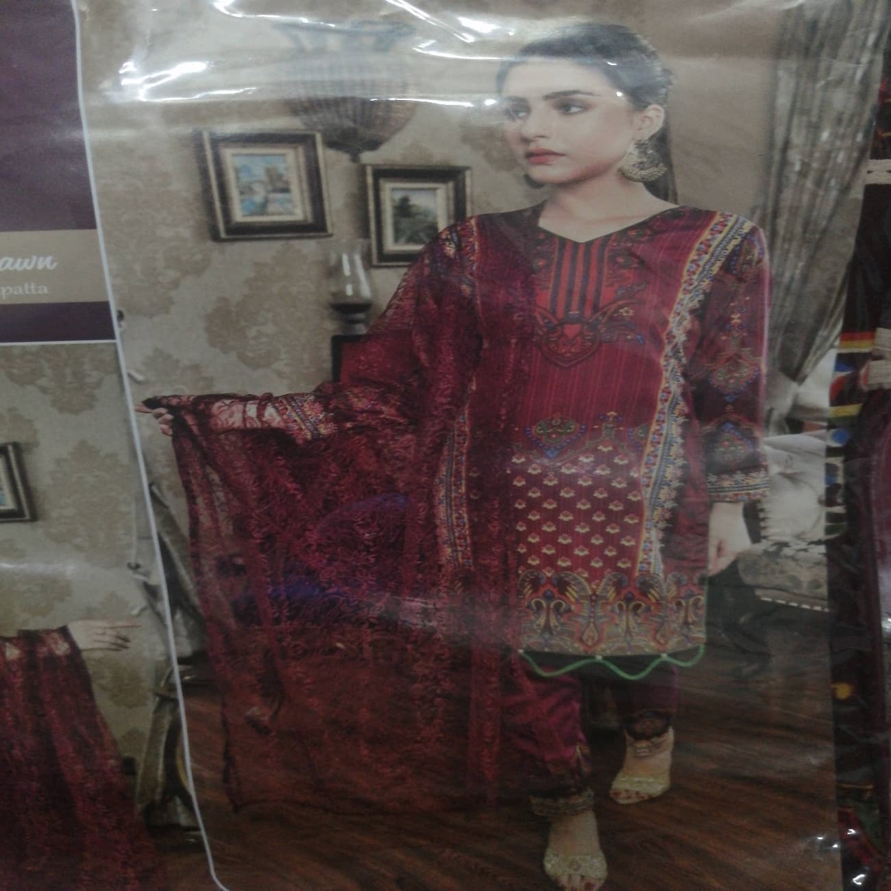 Three piece suit net duppatta