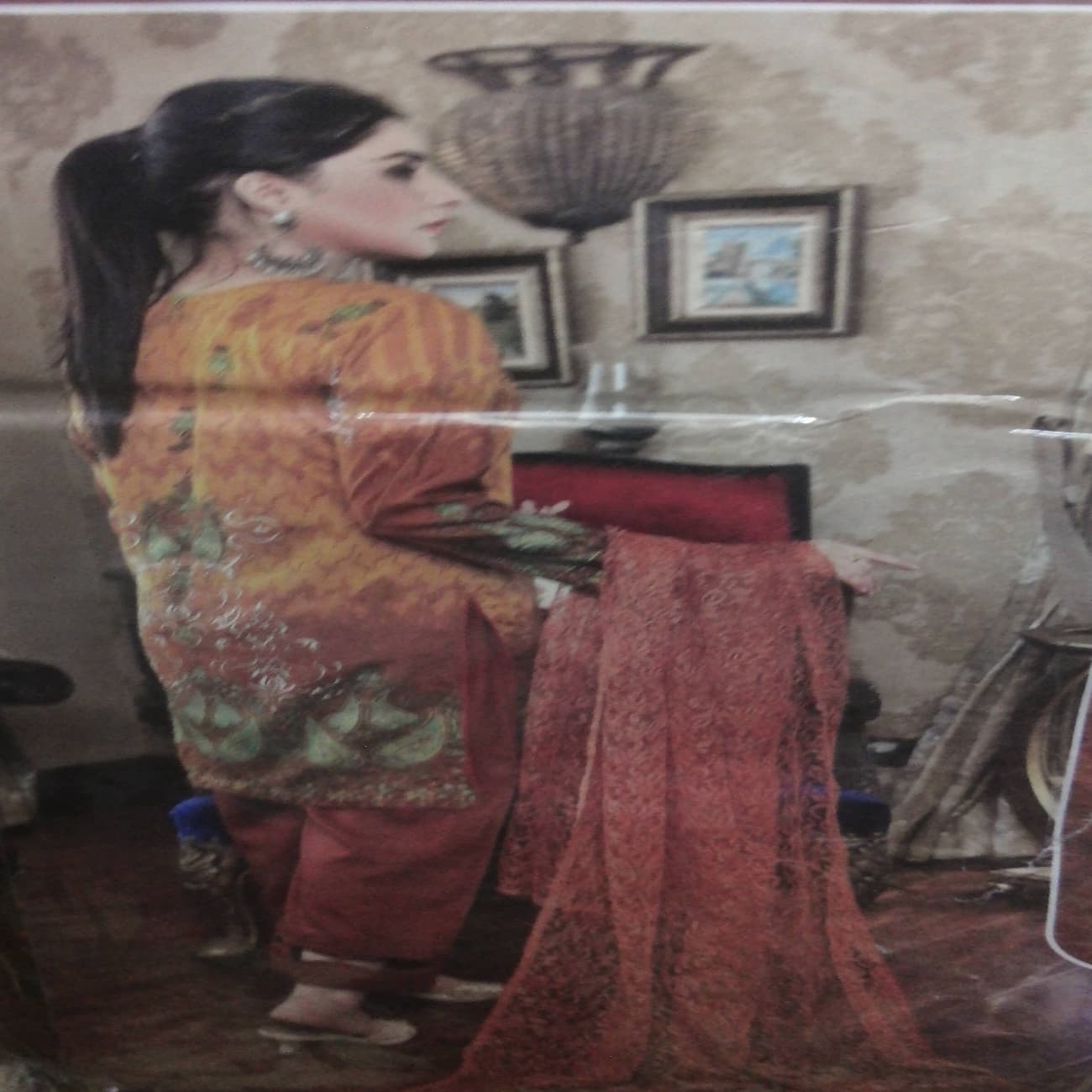 Three pcs suit with net duppatta