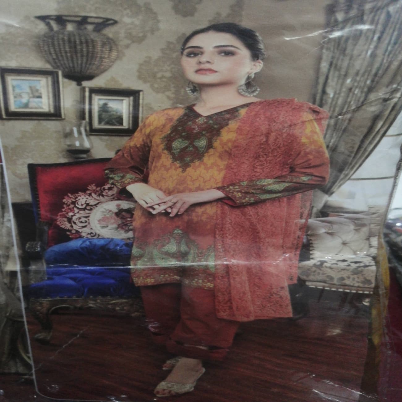 Three pcs suit with net duppatta
