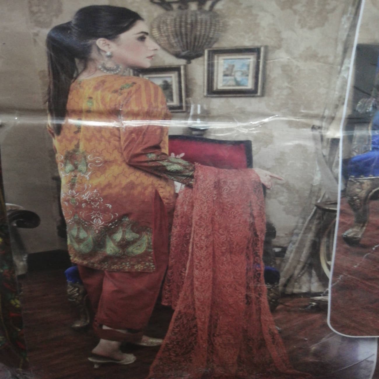 Three pcs suit with net duppatta