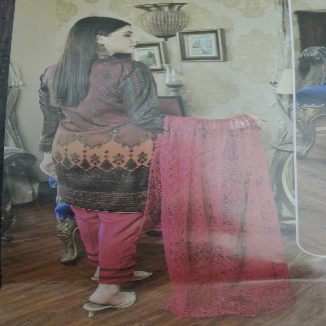 3pcs suit with net duppatta